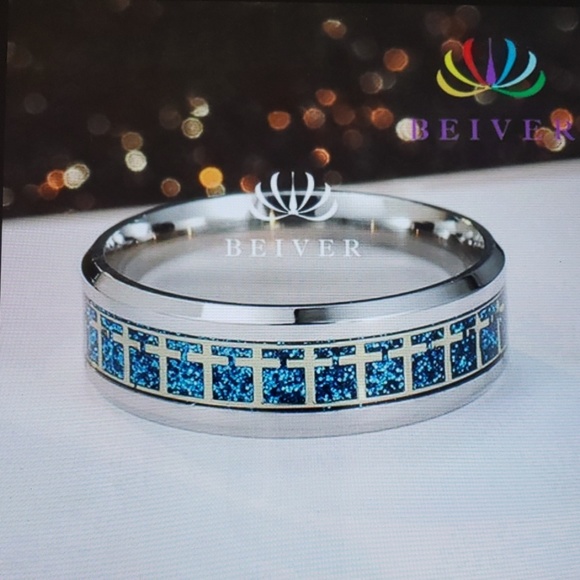 Women's Titanium Steel Cross Ring - Picture 3 of 5